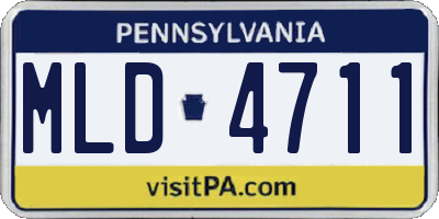 PA license plate MLD4711