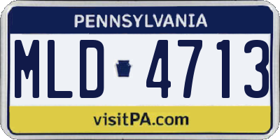 PA license plate MLD4713