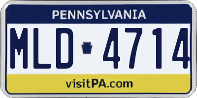 PA license plate MLD4714