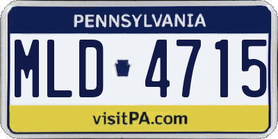 PA license plate MLD4715
