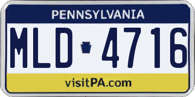 PA license plate MLD4716