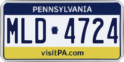 PA license plate MLD4724