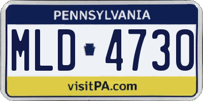 PA license plate MLD4730