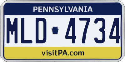 PA license plate MLD4734