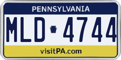PA license plate MLD4744