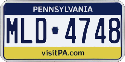 PA license plate MLD4748