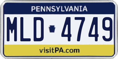 PA license plate MLD4749