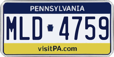 PA license plate MLD4759