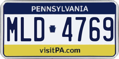 PA license plate MLD4769