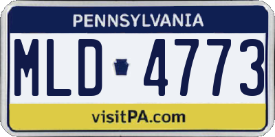 PA license plate MLD4773