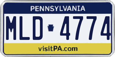 PA license plate MLD4774