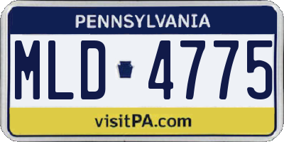 PA license plate MLD4775