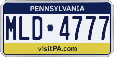 PA license plate MLD4777