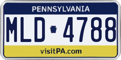 PA license plate MLD4788