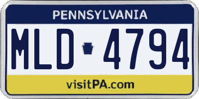 PA license plate MLD4794