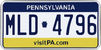 PA license plate MLD4796