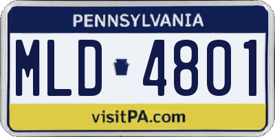 PA license plate MLD4801