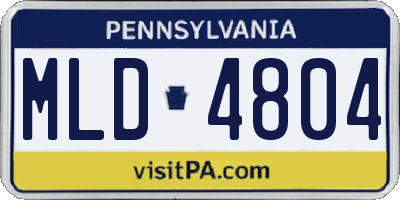 PA license plate MLD4804