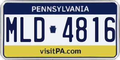 PA license plate MLD4816