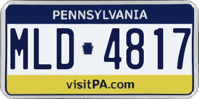PA license plate MLD4817