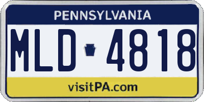 PA license plate MLD4818