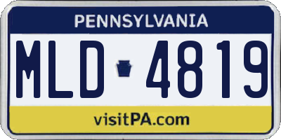 PA license plate MLD4819