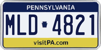 PA license plate MLD4821
