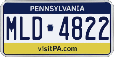PA license plate MLD4822