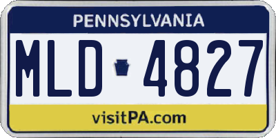 PA license plate MLD4827