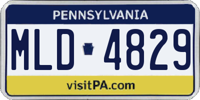 PA license plate MLD4829