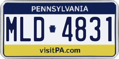 PA license plate MLD4831