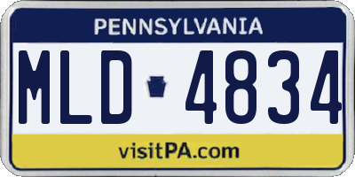 PA license plate MLD4834