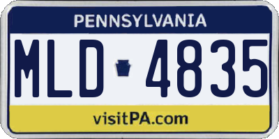 PA license plate MLD4835