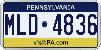 PA license plate MLD4836