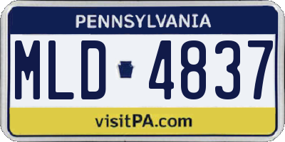 PA license plate MLD4837