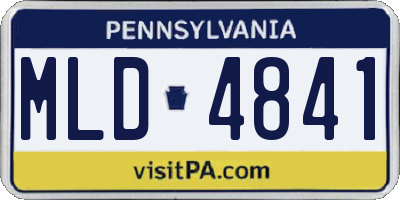 PA license plate MLD4841