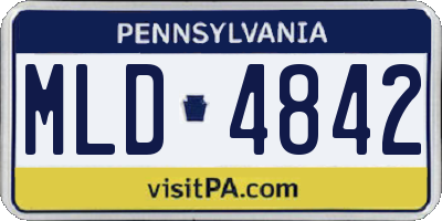 PA license plate MLD4842