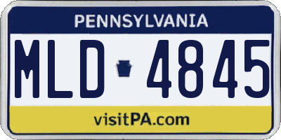 PA license plate MLD4845