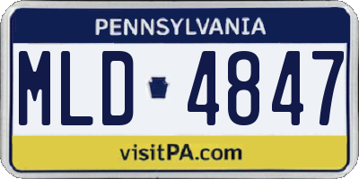PA license plate MLD4847