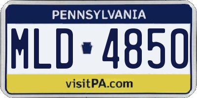 PA license plate MLD4850