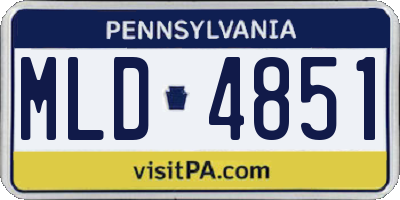 PA license plate MLD4851