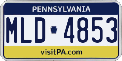 PA license plate MLD4853