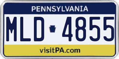 PA license plate MLD4855