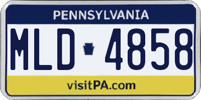 PA license plate MLD4858