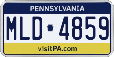PA license plate MLD4859