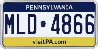PA license plate MLD4866
