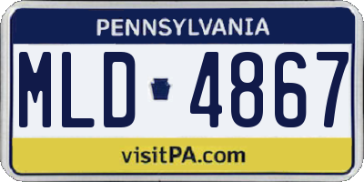 PA license plate MLD4867