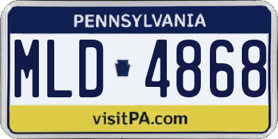 PA license plate MLD4868