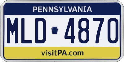 PA license plate MLD4870
