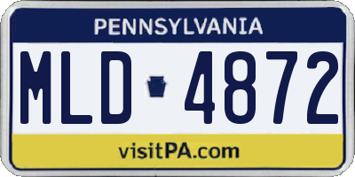 PA license plate MLD4872